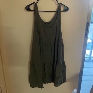 dark army green flowy tank top dress